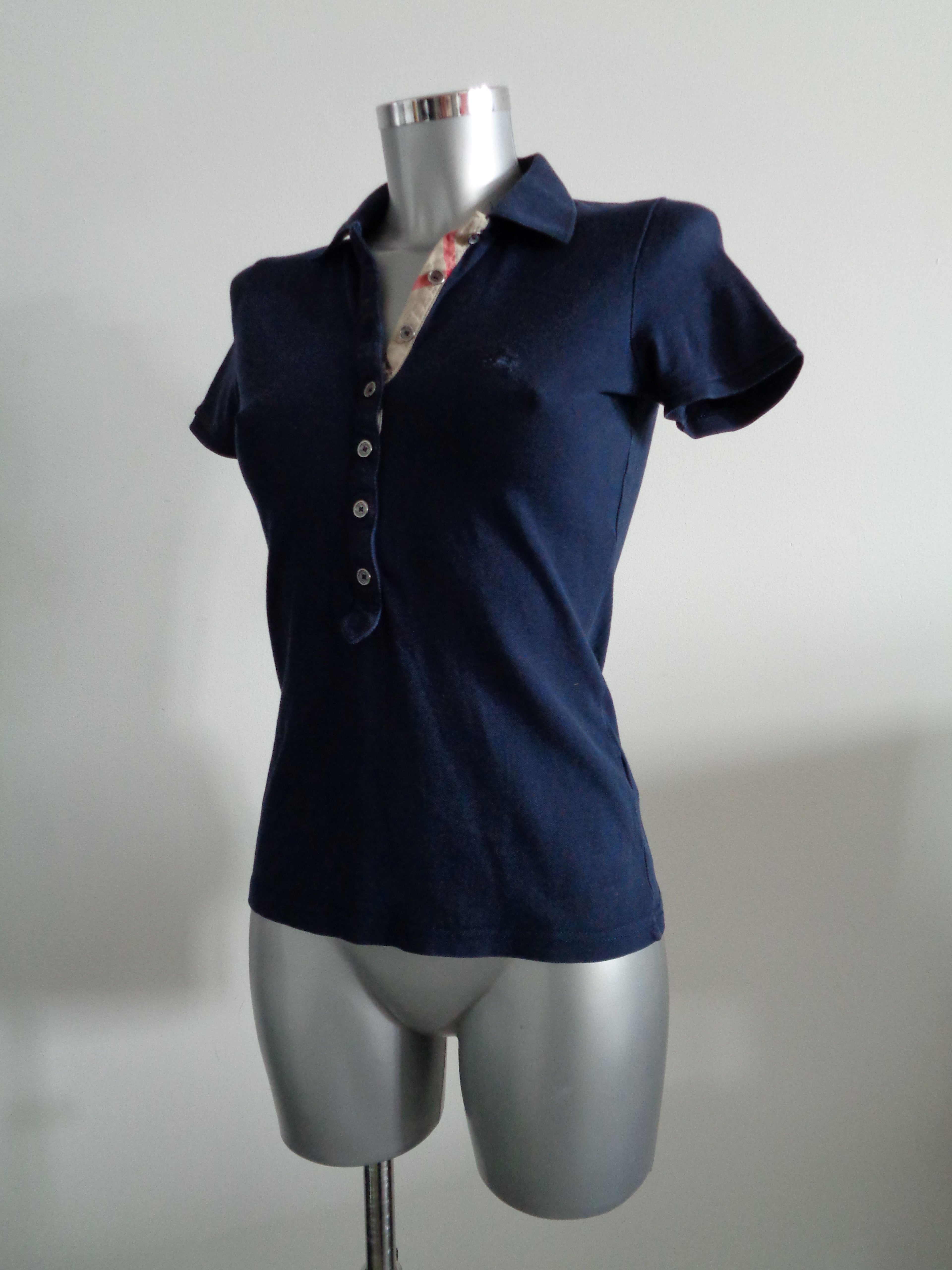 Burberry Brit polo top met nova check, maat small Nieuw