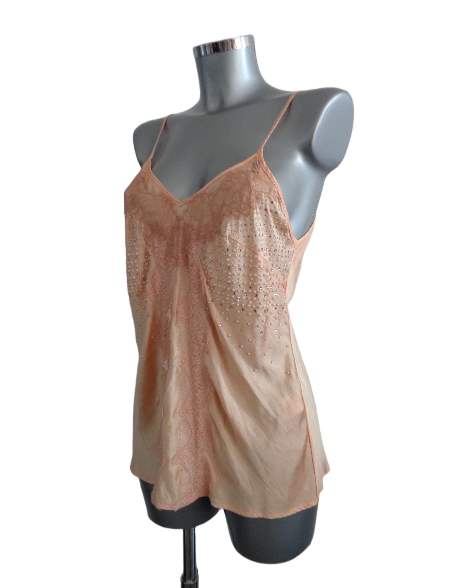 Elisabetta Franchi Gold zijden top, goud, IT44-38 origineel