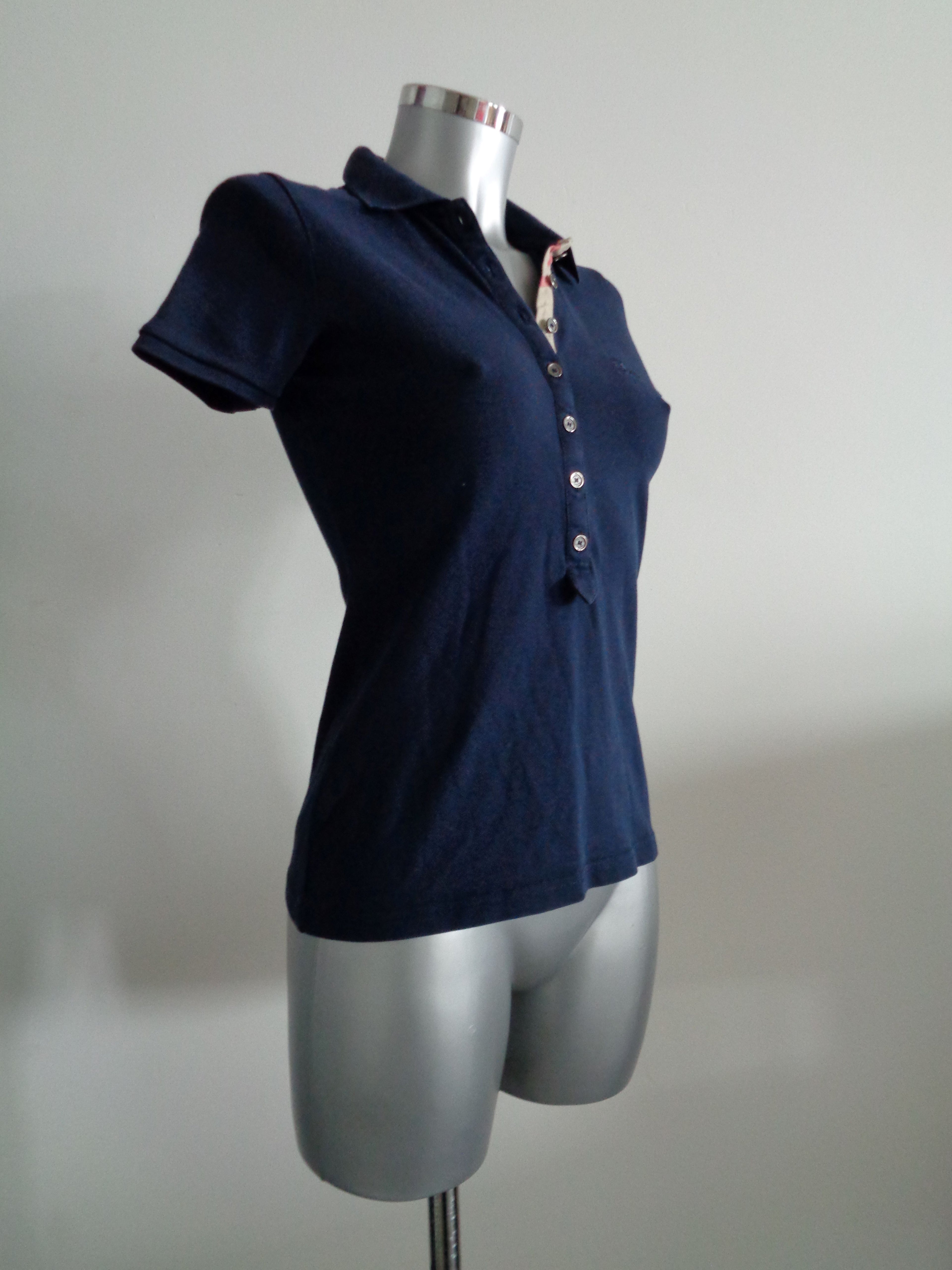 Burberry Brit polo top met nova check, maat small Nieuw
