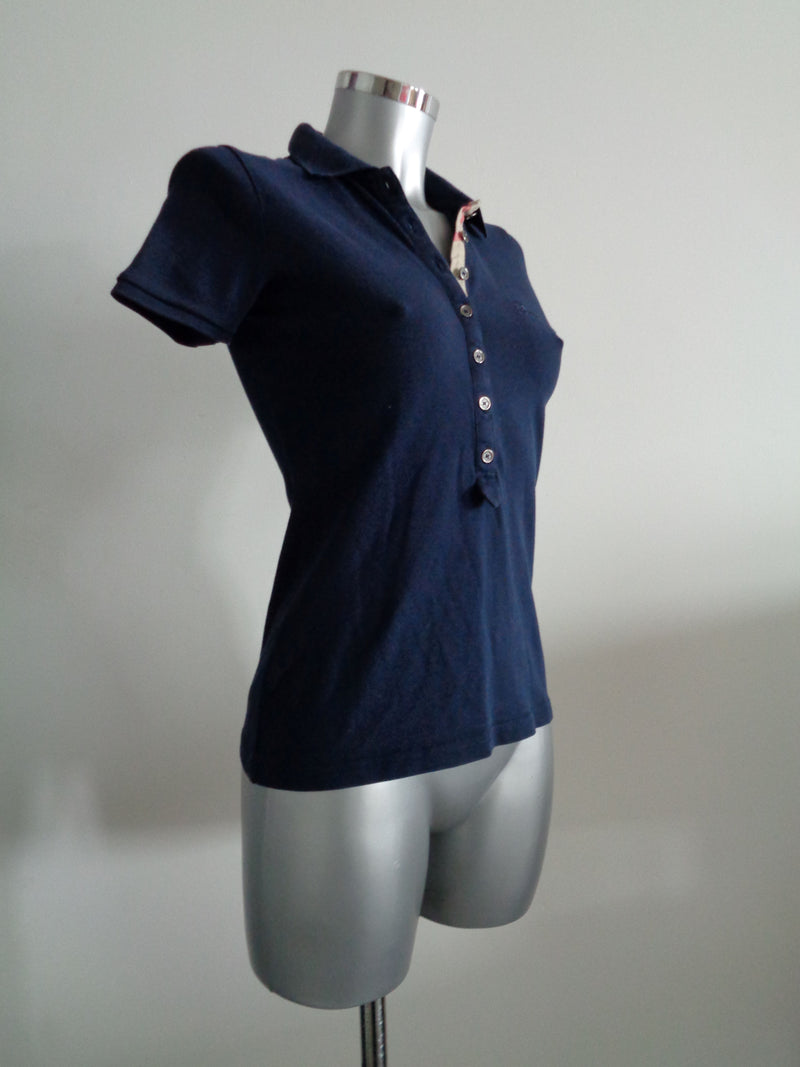 Burberry Brit polo top met nova check, maat small Nieuw