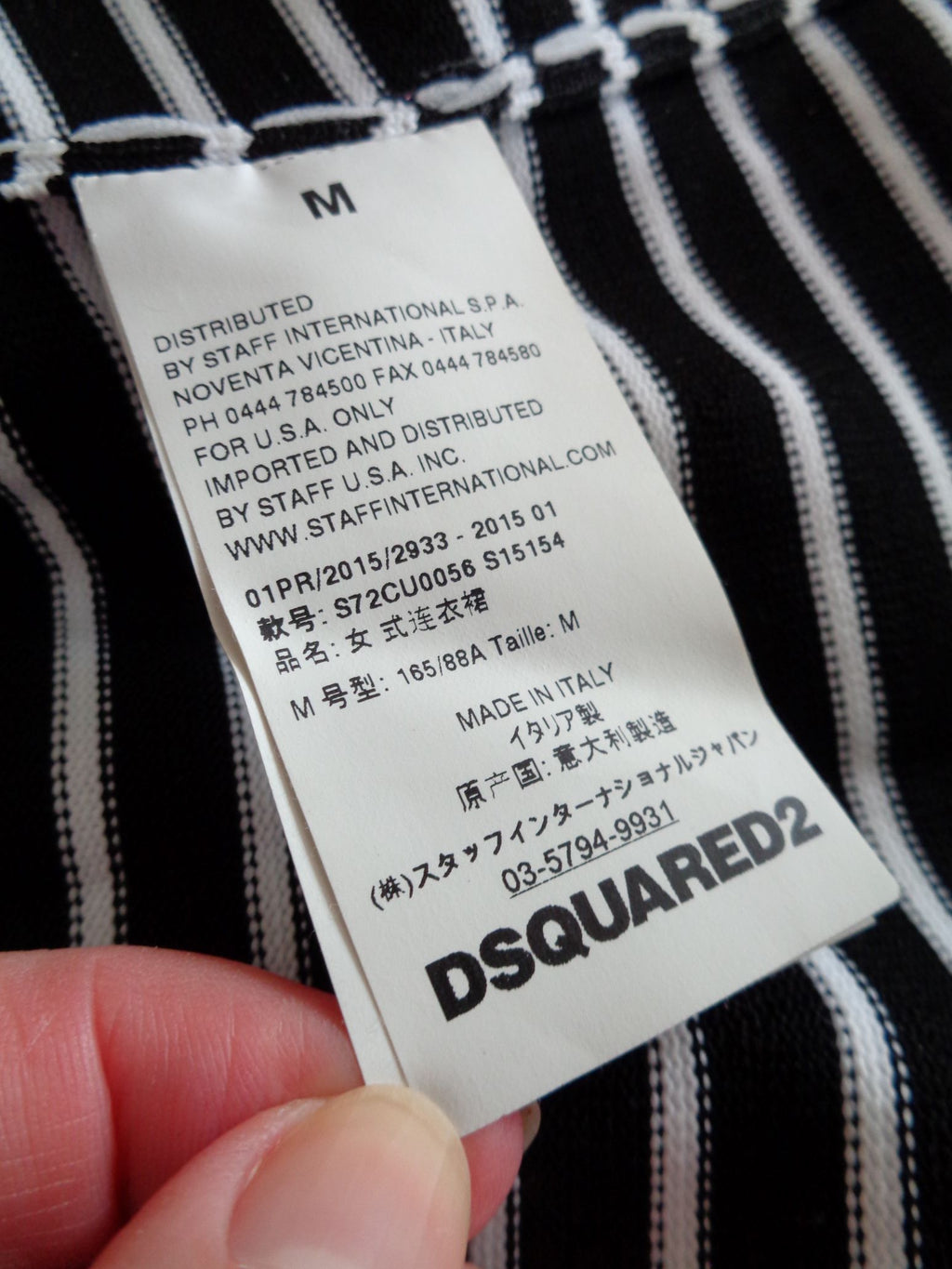 Dsquared2 marine jurk, origineel, maat S/M, NIEUW