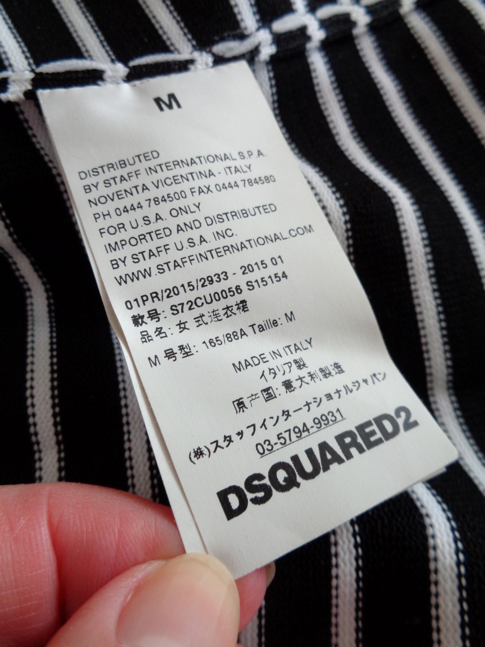 Dsquared2 marine jurk, origineel, maat S/M, NIEUW