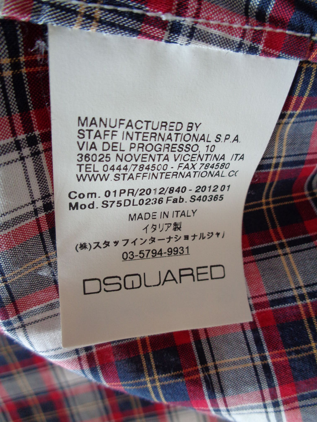 Dsquared2 geruite blouse, IT42-NL36/38 Nieuw en origineel