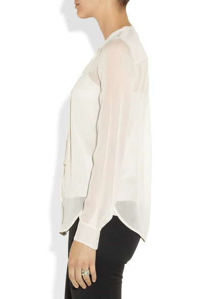 Diane von Furstenberg zijden blouse, off white, US6-NL36/38 Nieuw