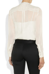 Diane von Furstenberg zijden blouse, off white, US6-NL36/38 Nieuw