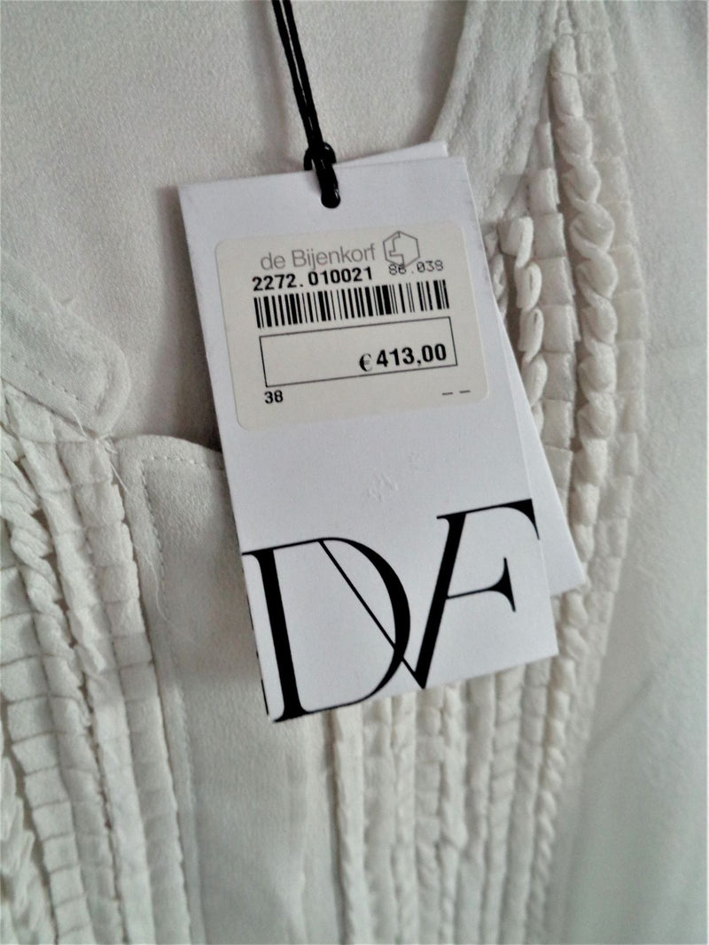 Diane von Furstenberg zijden blouse, off white, US6-NL36/38 Nieuw