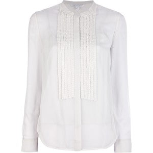 Diane von Furstenberg zijden blouse, off white, US6-NL36/38 Nieuw