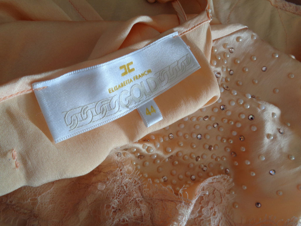 Elisabetta Franchi Gold zijden top, goud, IT44-38 origineel