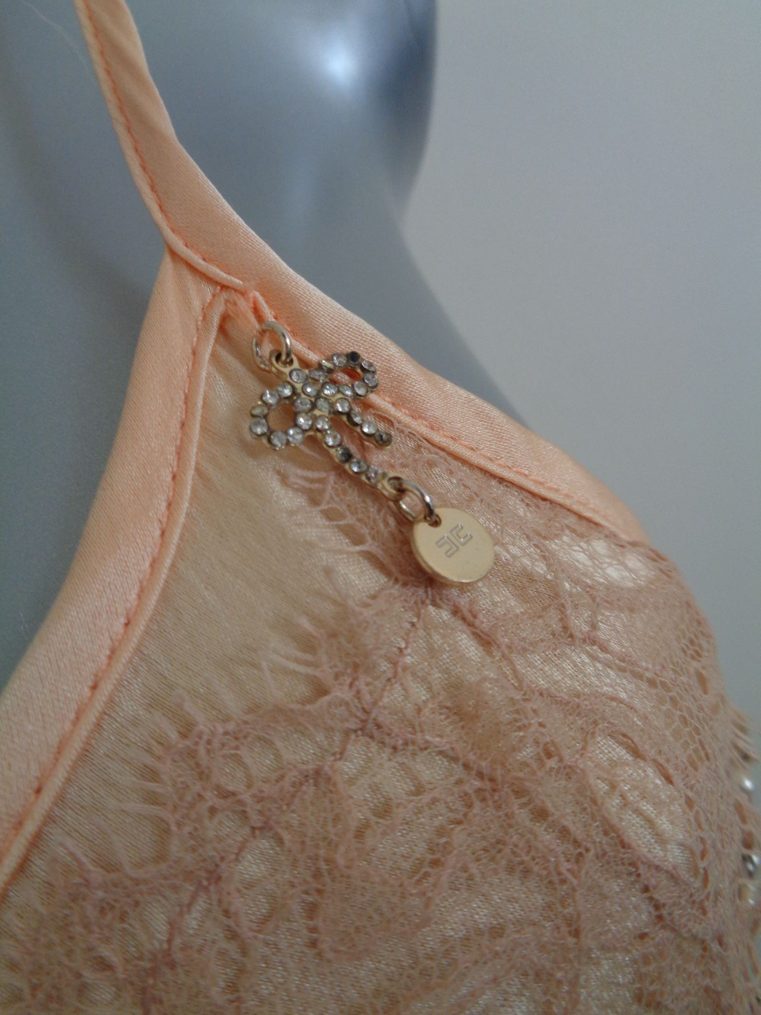 Elisabetta Franchi Gold zijden top, goud, IT44-38 origineel