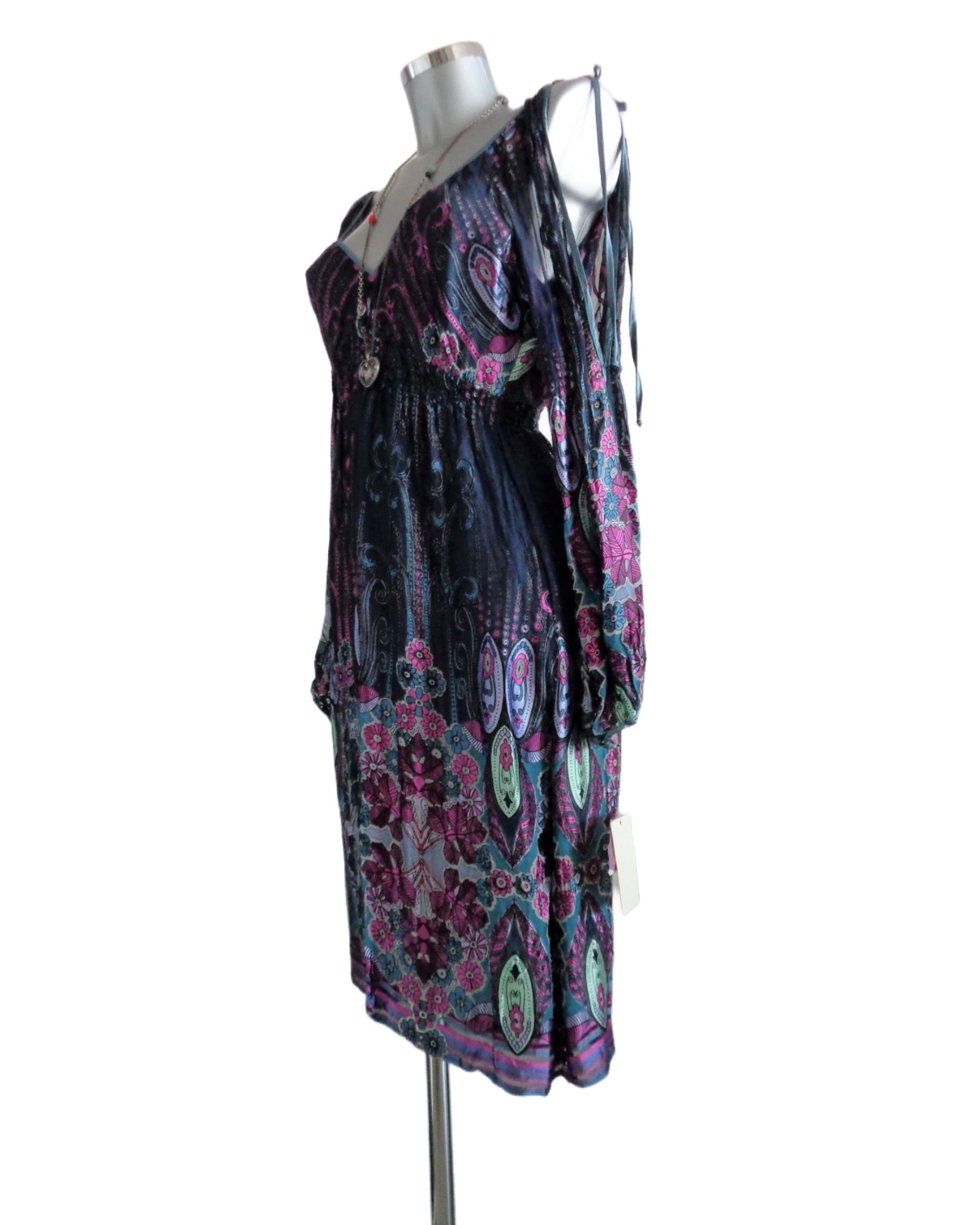 Hale Bob jurk, zijde, handgemaakt, maat small, NIEUW