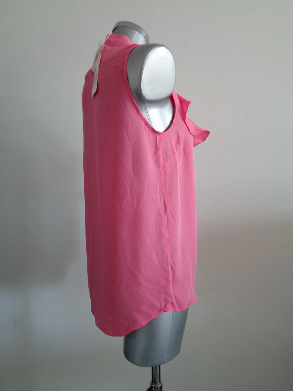 JEFF 100% zijden blouse met ruches, maat S/M, NIEUW