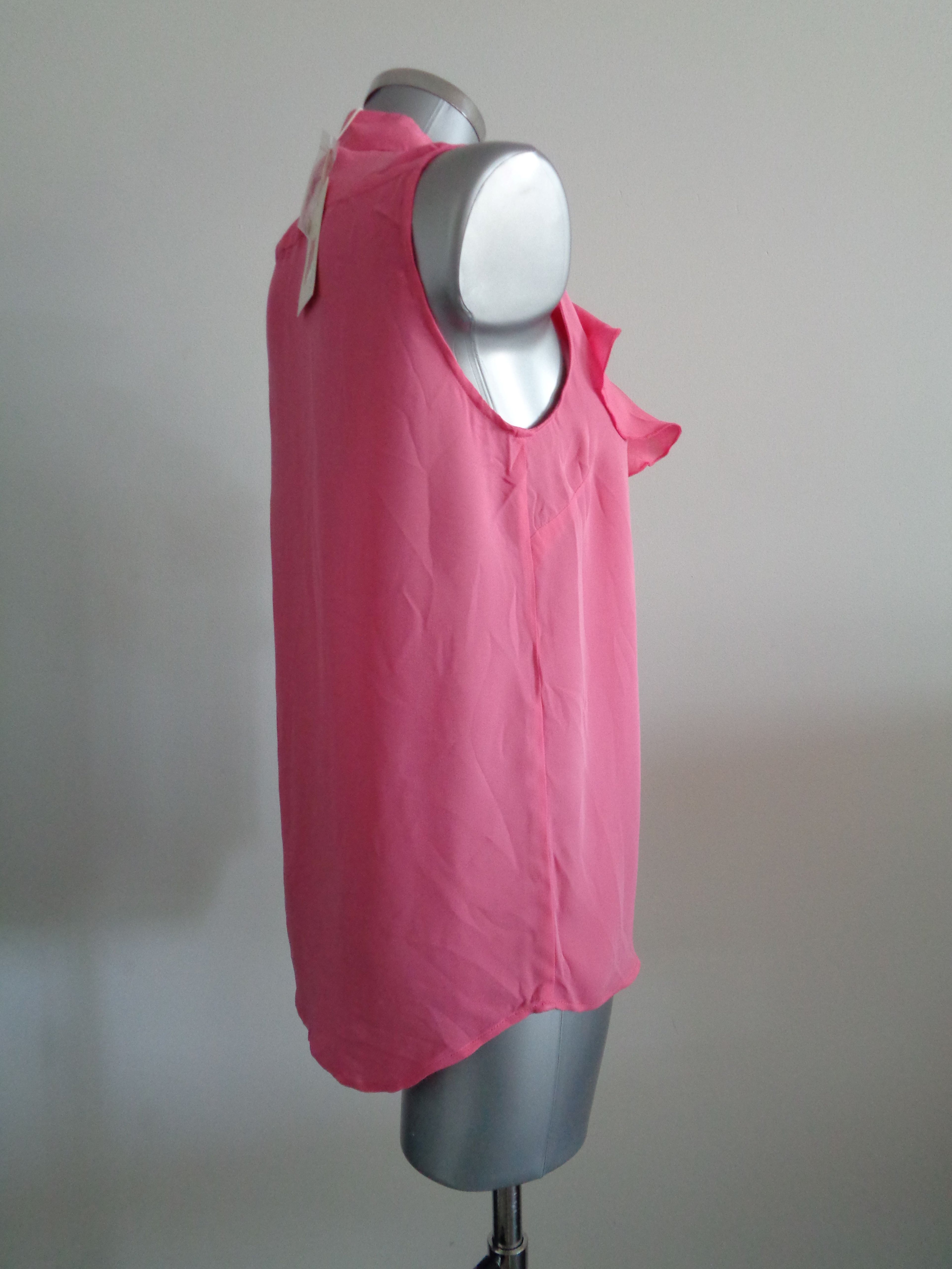 JEFF 100% zijden blouse met ruches, maat S/M, NIEUW
