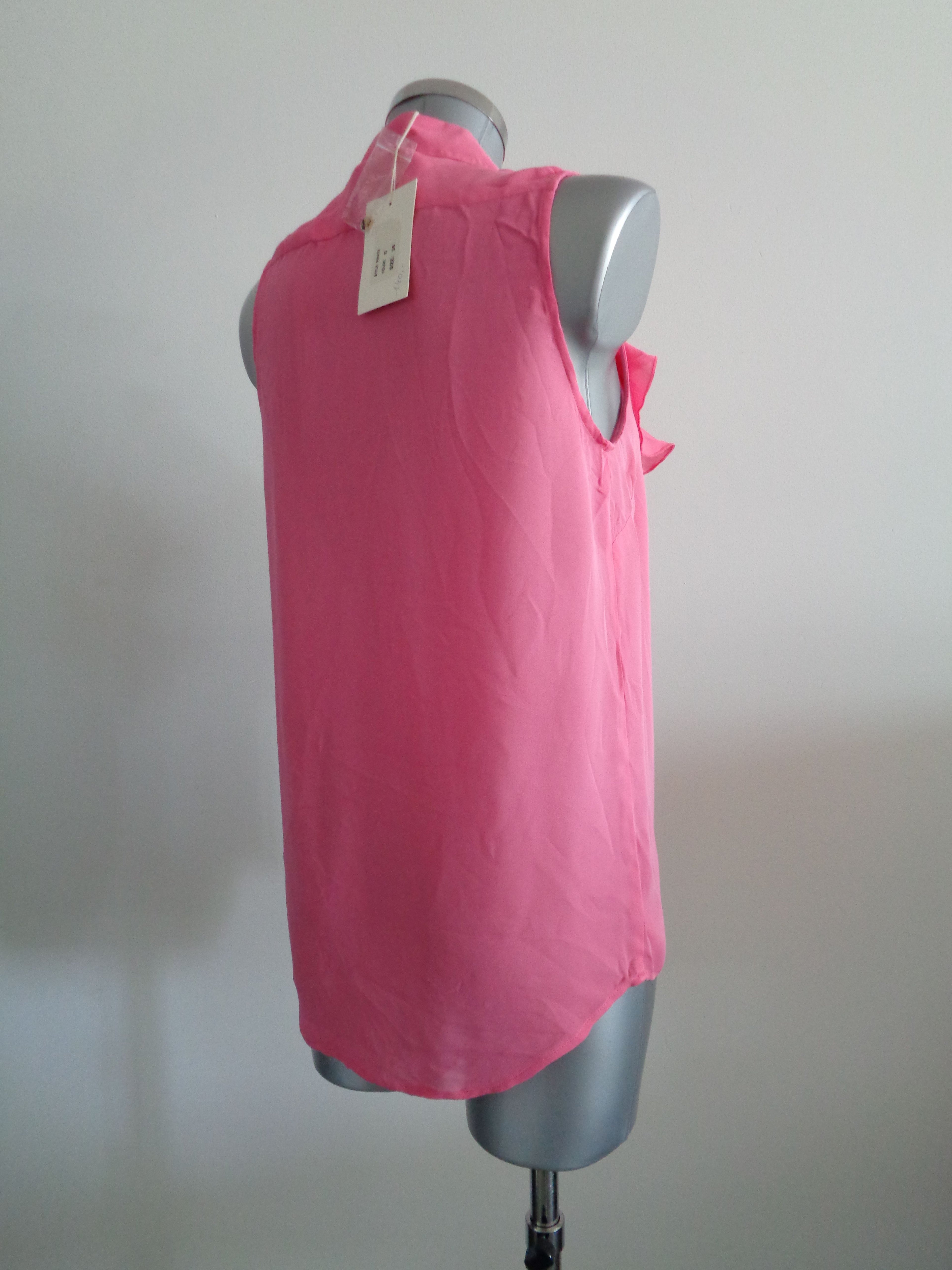 JEFF 100% zijden blouse met ruches, maat S/M, NIEUW