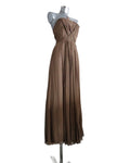 KOOKAI maxi jurk, taupe, strapless, 100% zijde, maat 40 NIEUW