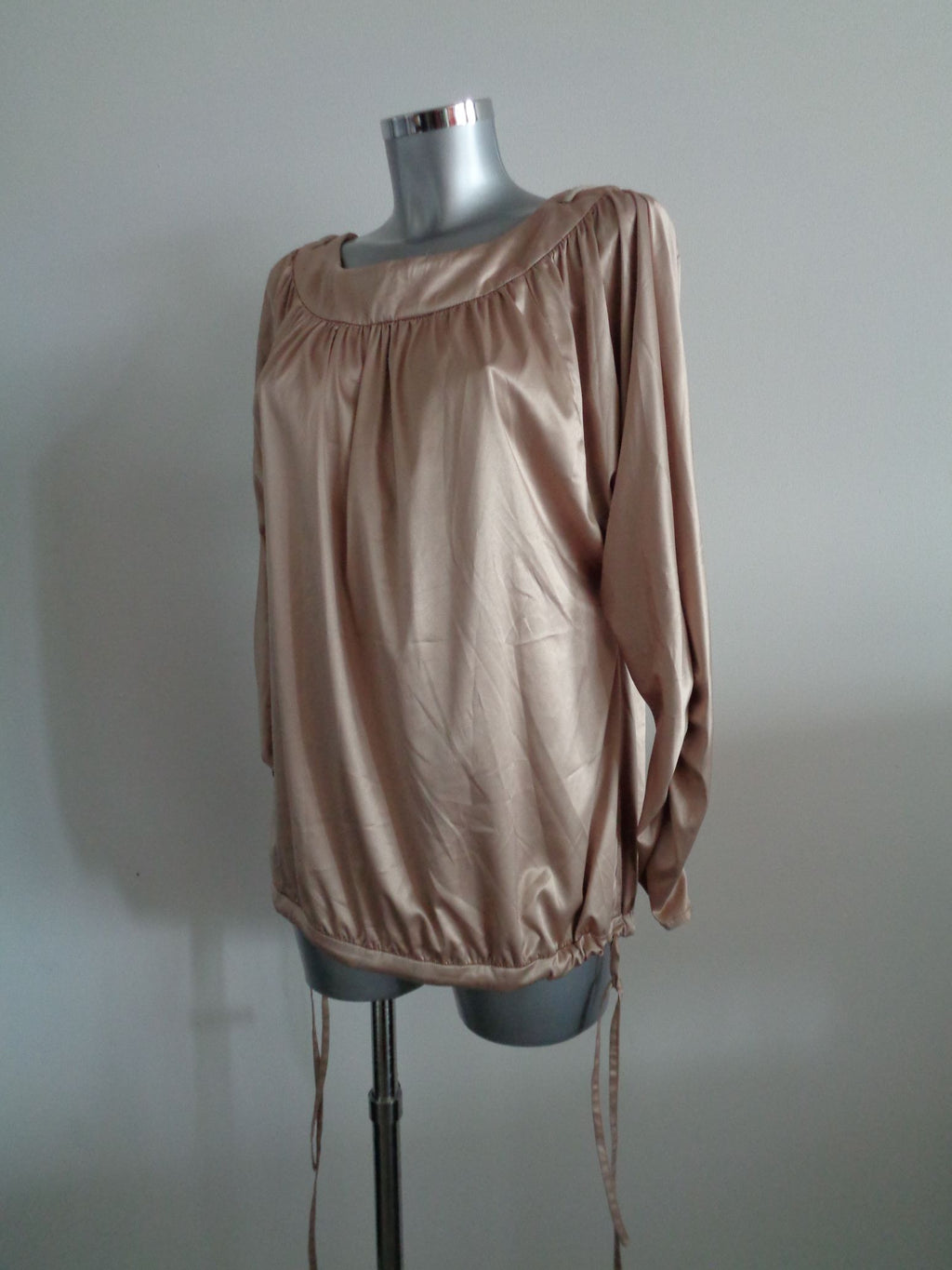 Monique Collignon designer blouse, satijn, goud, maat 38, Nieuw