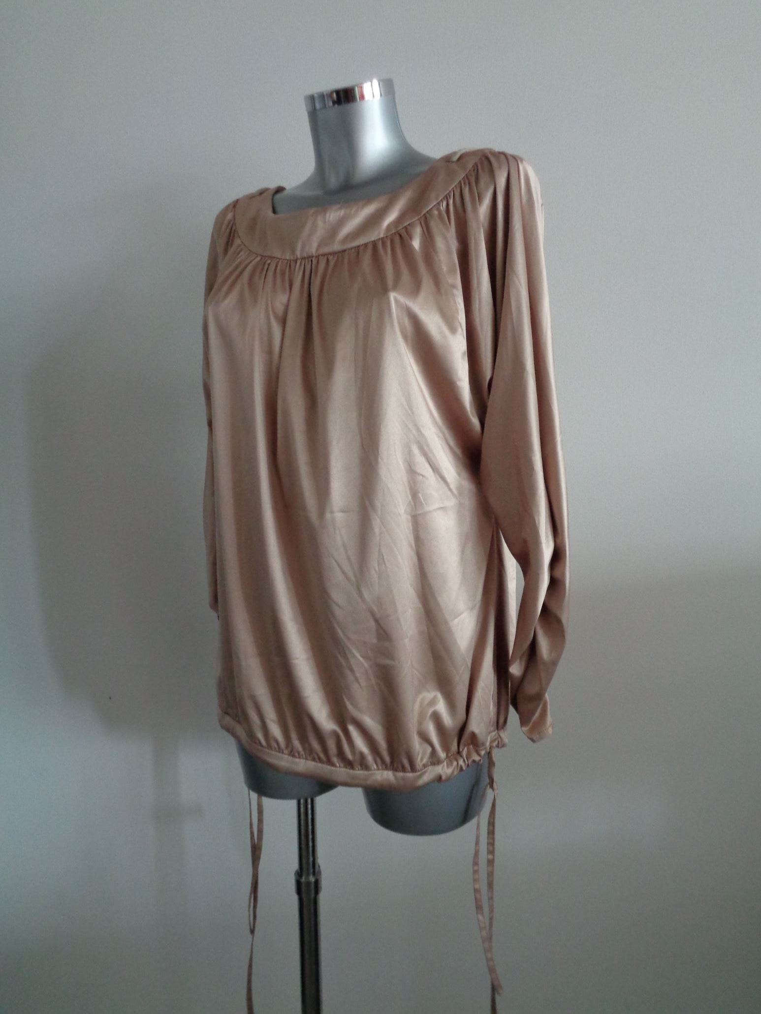 Monique Collignon designer blouse, satijn, goud, maat 38, Nieuw