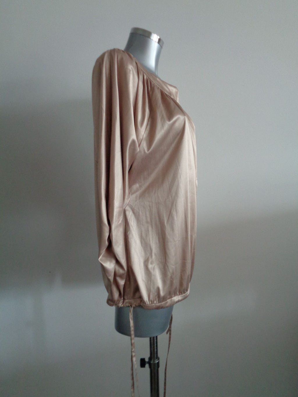 Monique Collignon designer blouse, satijn, goud, maat 38, Nieuw