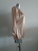 Monique Collignon designer blouse, satijn, goud, maat 38, Nieuw