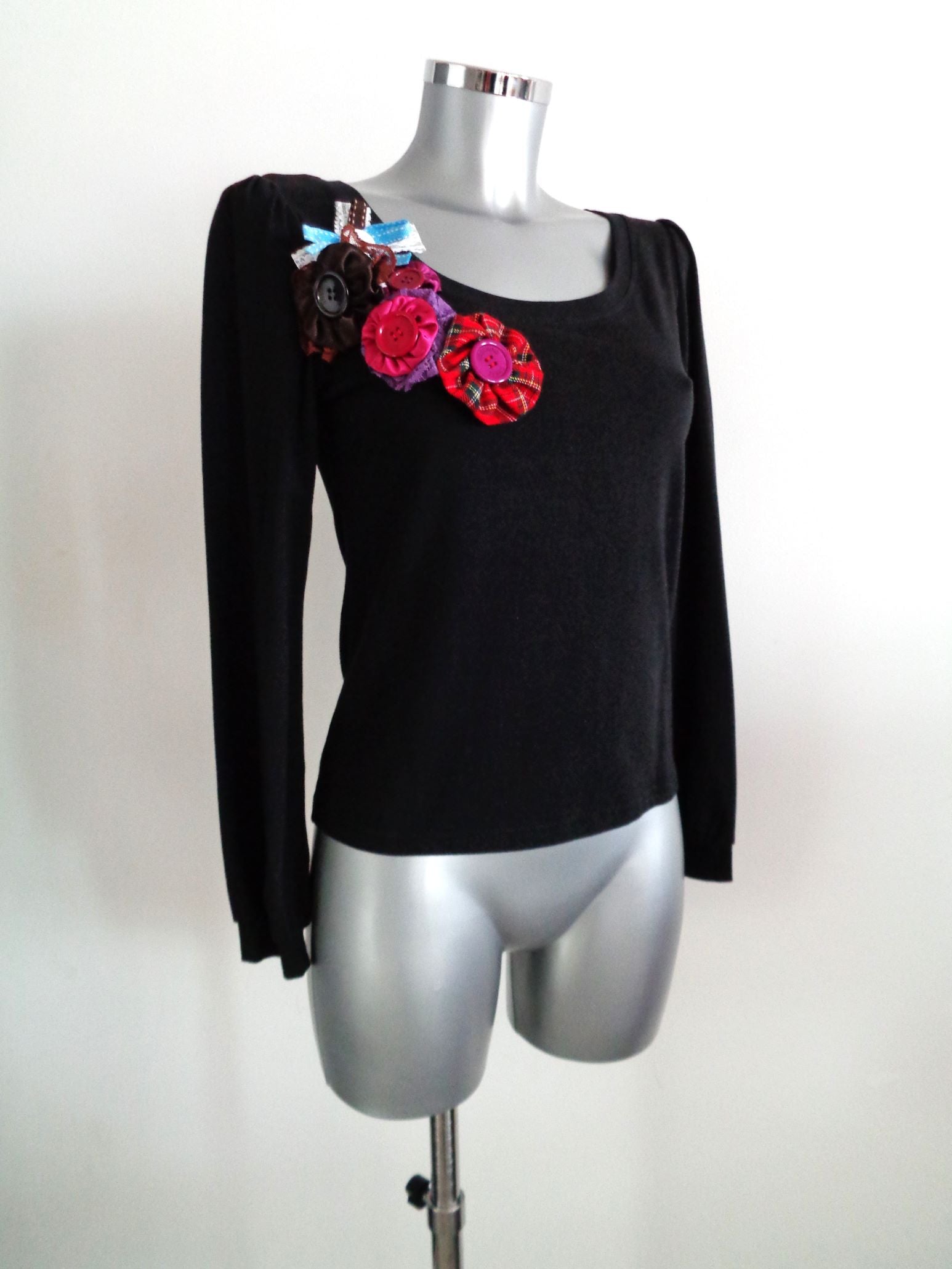 Moschino longsleeve met rozetten, IT44-NL38, nieuw met kaartjes