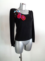 Moschino longsleeve met rozetten, IT44-NL38, nieuw met kaartjes