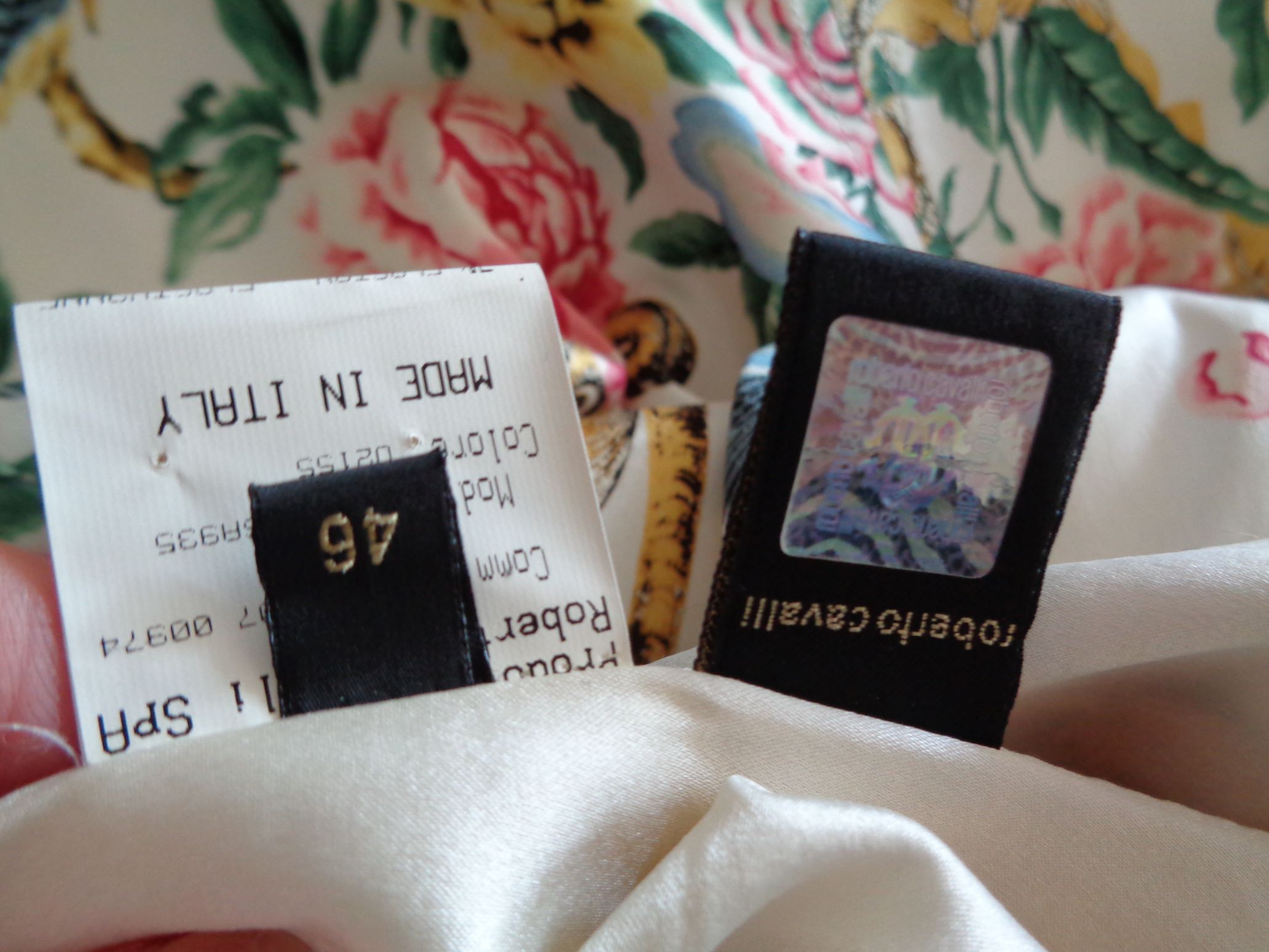 Roberto Cavalli zijden jurk, hoogste lijn, IT46-NL38/40 origineel