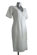 Monique Collignon Witte Linnen Jurk, maat 36 en 38 Nieuw